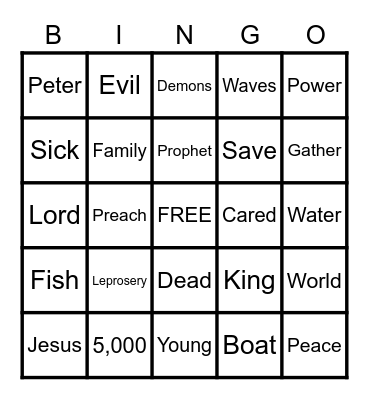 BIBLE BINGO Card