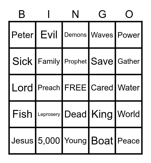 BIBLE BINGO Card