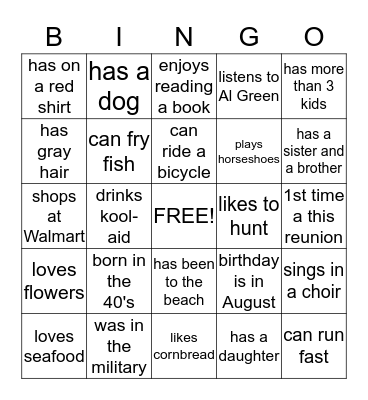 Human Bingo Card