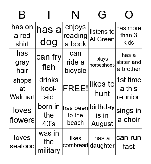 Human Bingo Card