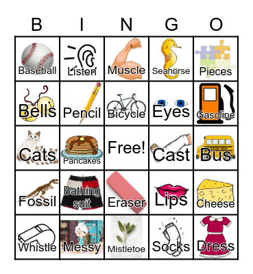 S Words Bingo Card