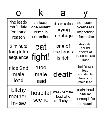 lakorn bingo Card