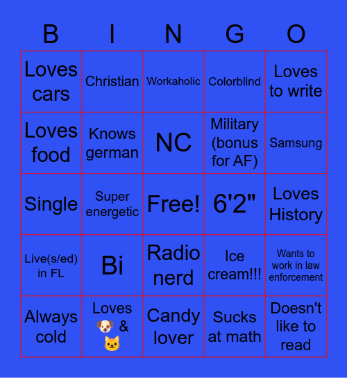 Brandon's Bingo Card