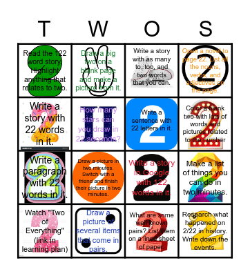 TWOS DAY Bingo Card