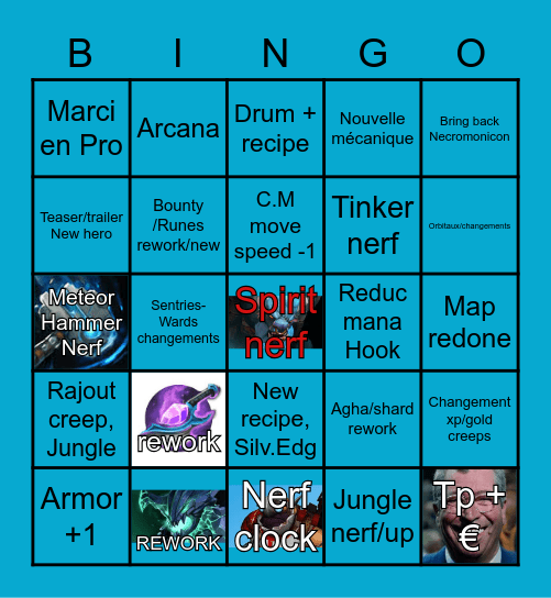 Dota Bingo Card