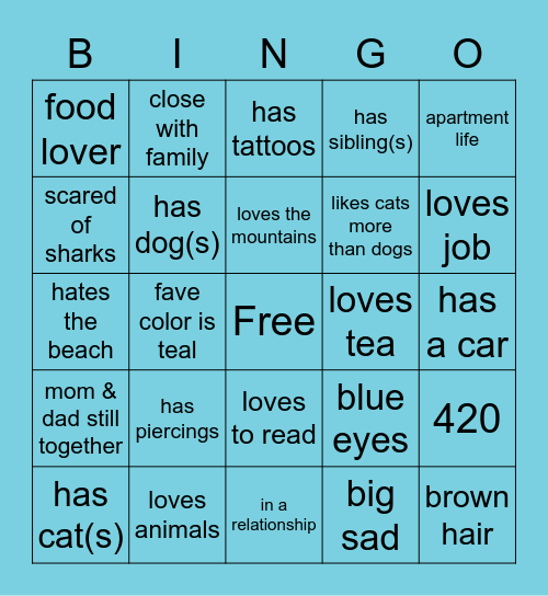 M O R G A N’S Bingo Card
