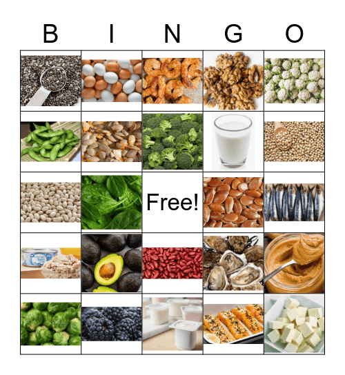High Omega 3 Foods Bingo Card