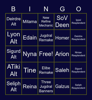 FEH 2022 Bingo Card