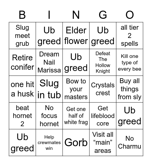 Bingo knight Bingo Card