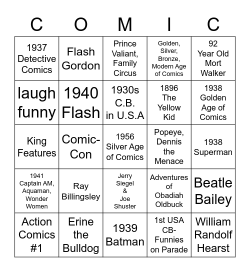 History of Bingo Card