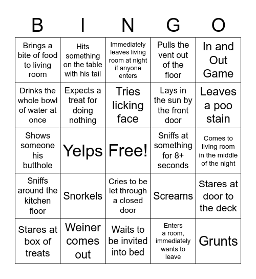 Buddy Bingo Card