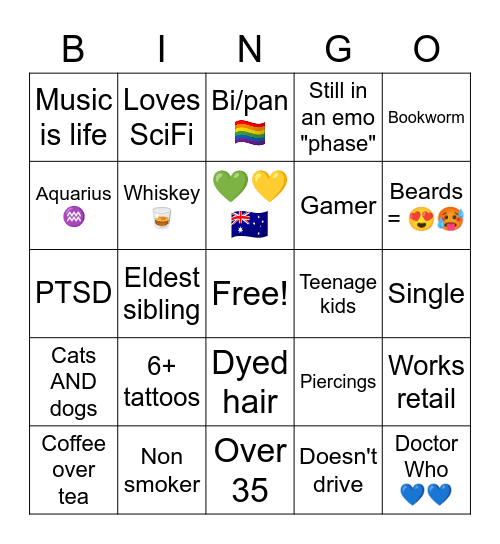 Den's Bingo Card