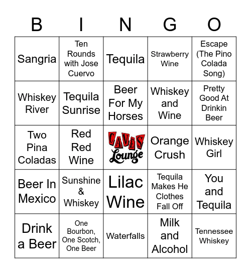Beverages in the Title Bingo Card