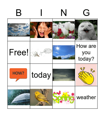 Spring and weather Bingo Card