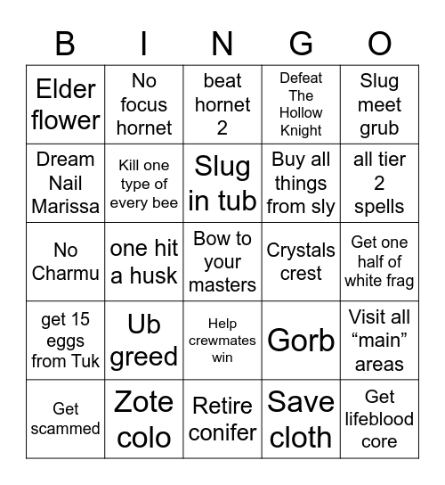 Bingo knight Bingo Card