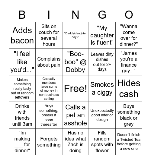 Rob Bingo Card