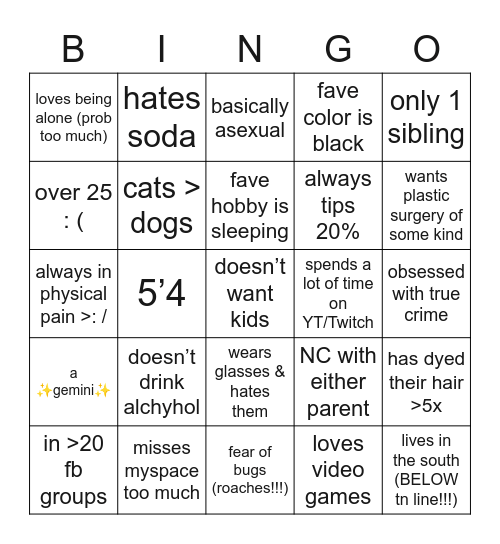 another bongo Bingo Card