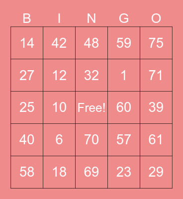 Juliana Cassandra Rodenas Bingo Card