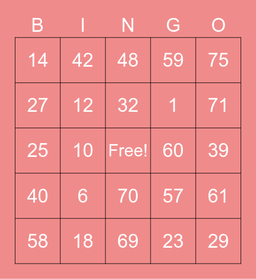 Juliana Cassandra Rodenas Bingo Card