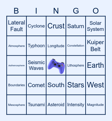 Game KNB? Science Bingo Card