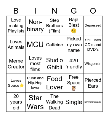 Ezra Bingo Card