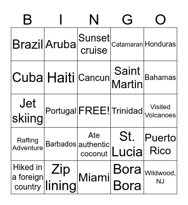 WPU Tropical Social Bingo Card