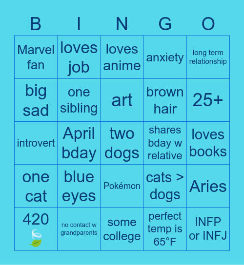 Morgan’s Bingo Card