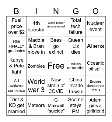 2022 BINGO Card