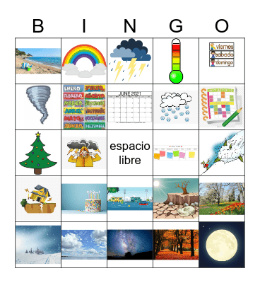 Ch 6, El calendario + El tiempo Bingo Card