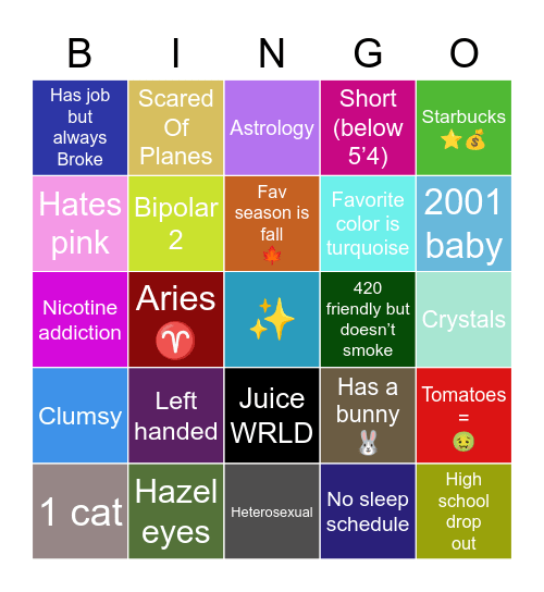 Jade’s F’d Up Bingo Card