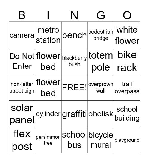 Know Your Trail Bingo Card