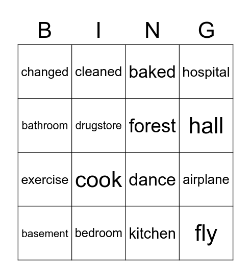 Word Bingo Card