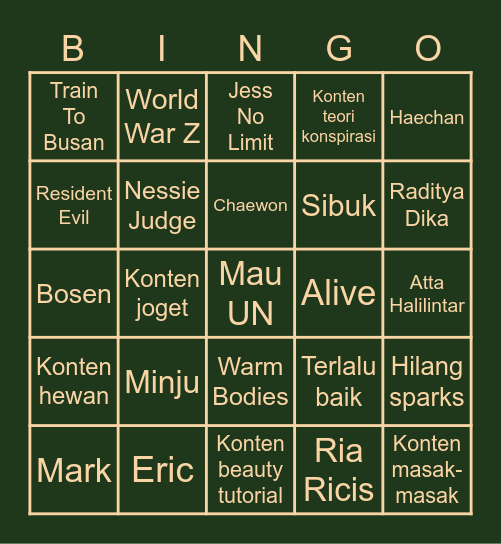 Haeun's Bingo Card