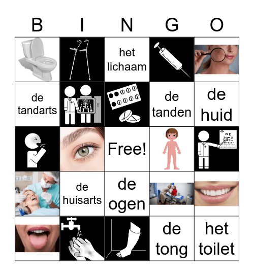 Gezondheid Bingo Card