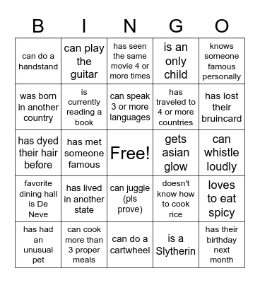 MC Picnic! Bingo Card