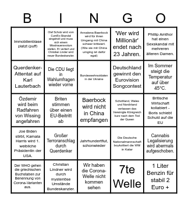 Deutschland Chaos Bingo 2022 Bingo Card