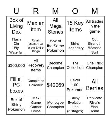 FUSED DIMENSIONS BINGO Card