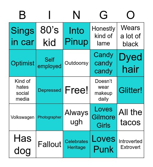 Melanie’s Bingo Card