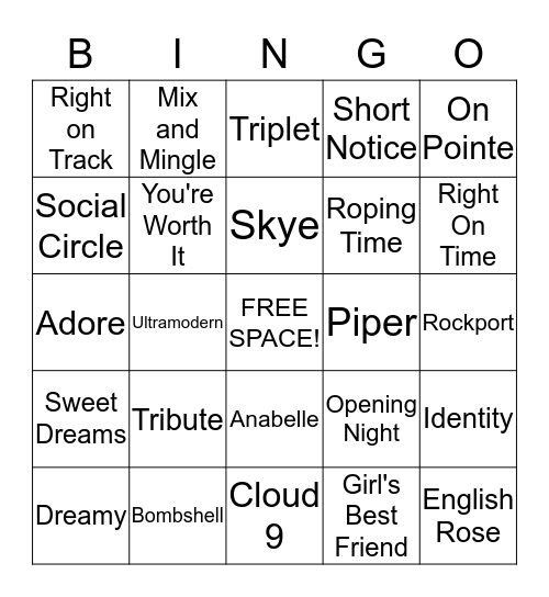 B L I N G O Bingo Card