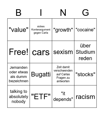 Laufer Bingo Card