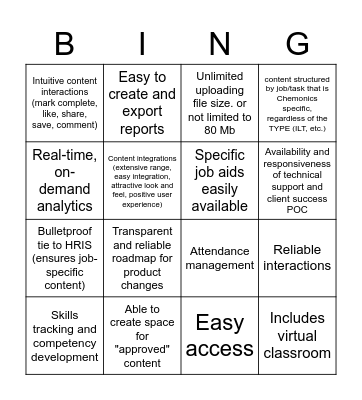 System management Bingo Card