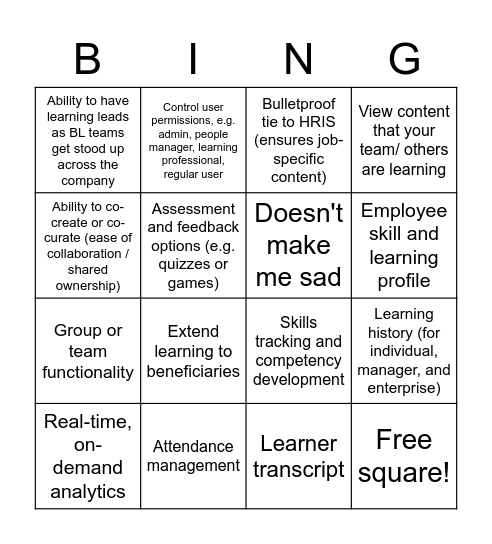 People management Bingo Card
