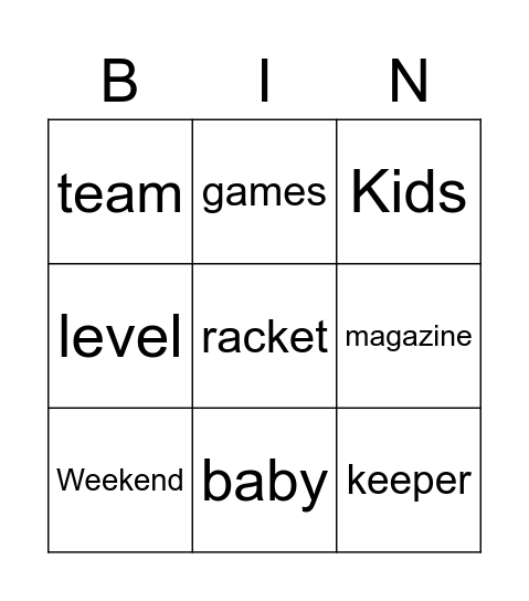 BINGO Card