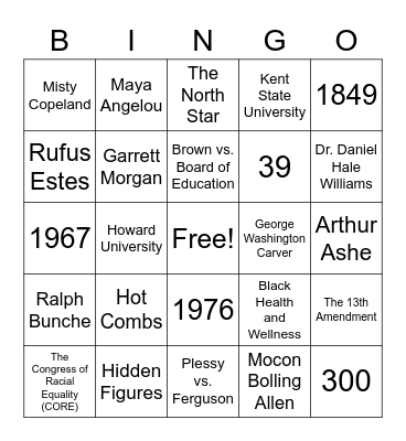 Avaap Lunch and Learn: Black History Month Bingo Card