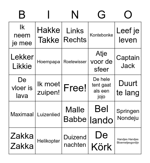 Carnaval Bingo Card