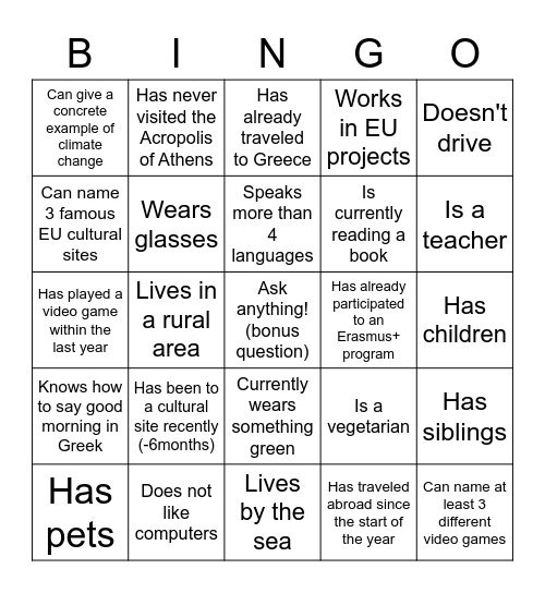 Find a colleague who... Bingo Card