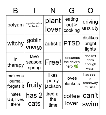 Bee-ngo Bingo Card