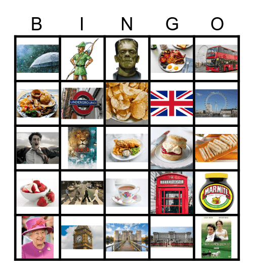 A Day in England Bingo Card