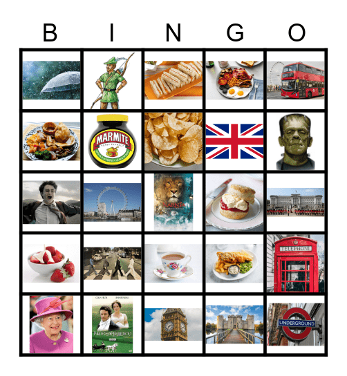 England! Bingo Card