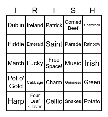 Happy St. Patrick's Day! Bingo Card